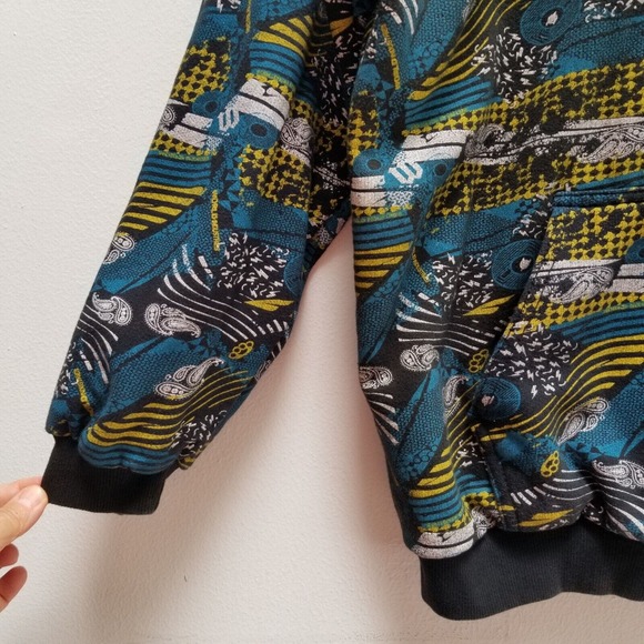 Vintage World Industries Zip Up Heavy Hoodie Jacket Abstract Print Youth XL - Picture 5 of 12